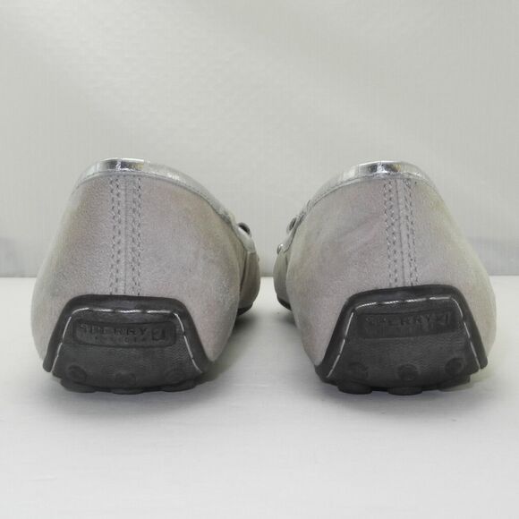 Sperry Top Sider Kendall Ballet Flats Beige Suede Bow Silver Cap Toe-Women's 6.5 - Picture 5 of 8